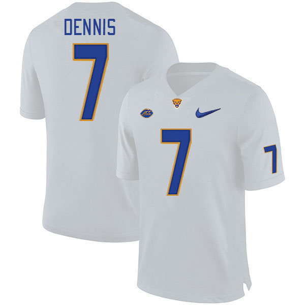 Pitt Panthers #7 SirVocea Dennis College Football Jerseys Stitched Sale-White